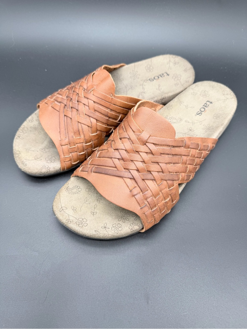 Taos Guru Woven Leather Sandals – Honey Brown – Women’s Size 8